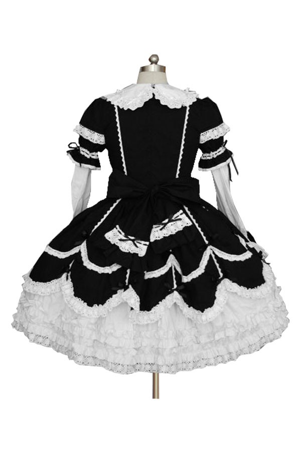 Adult Costume Deluxe Black and White Lolita Dress - Click Image to Close